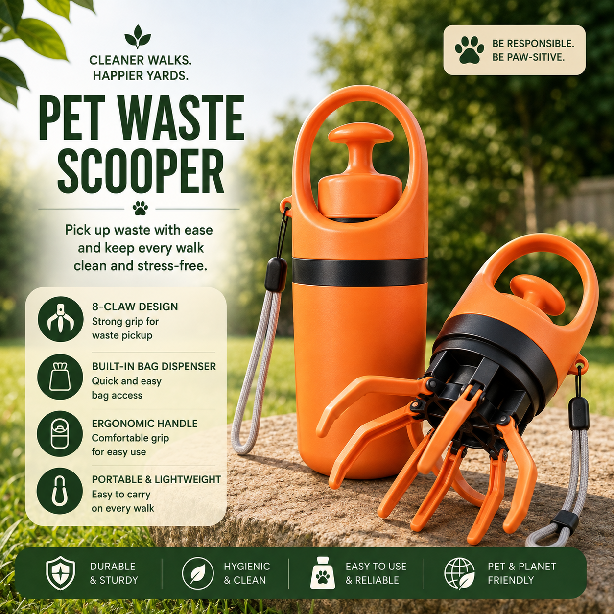CleanPaws Portable Dog Poop Scooper