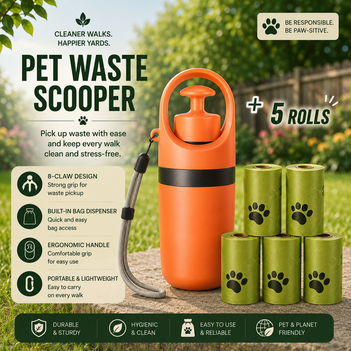 CleanPaws Portable Dog Poop Scooper