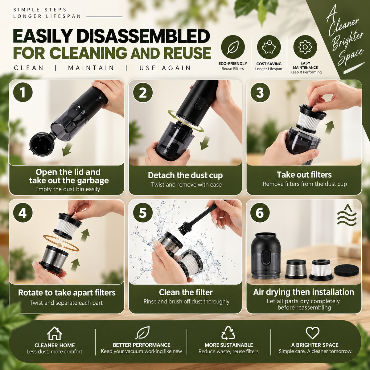 Cordless Car Vacuum & Air Blower – Portable 2-in-1 Car Cleaning Tool