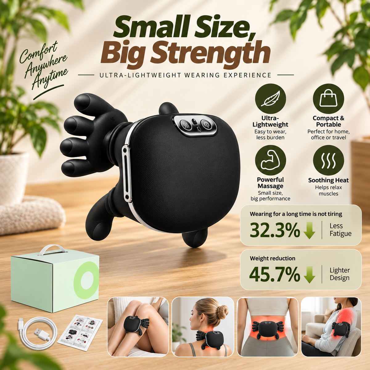 Electric Neck & Shoulder Massager – Kneading Trapezius Relief Device