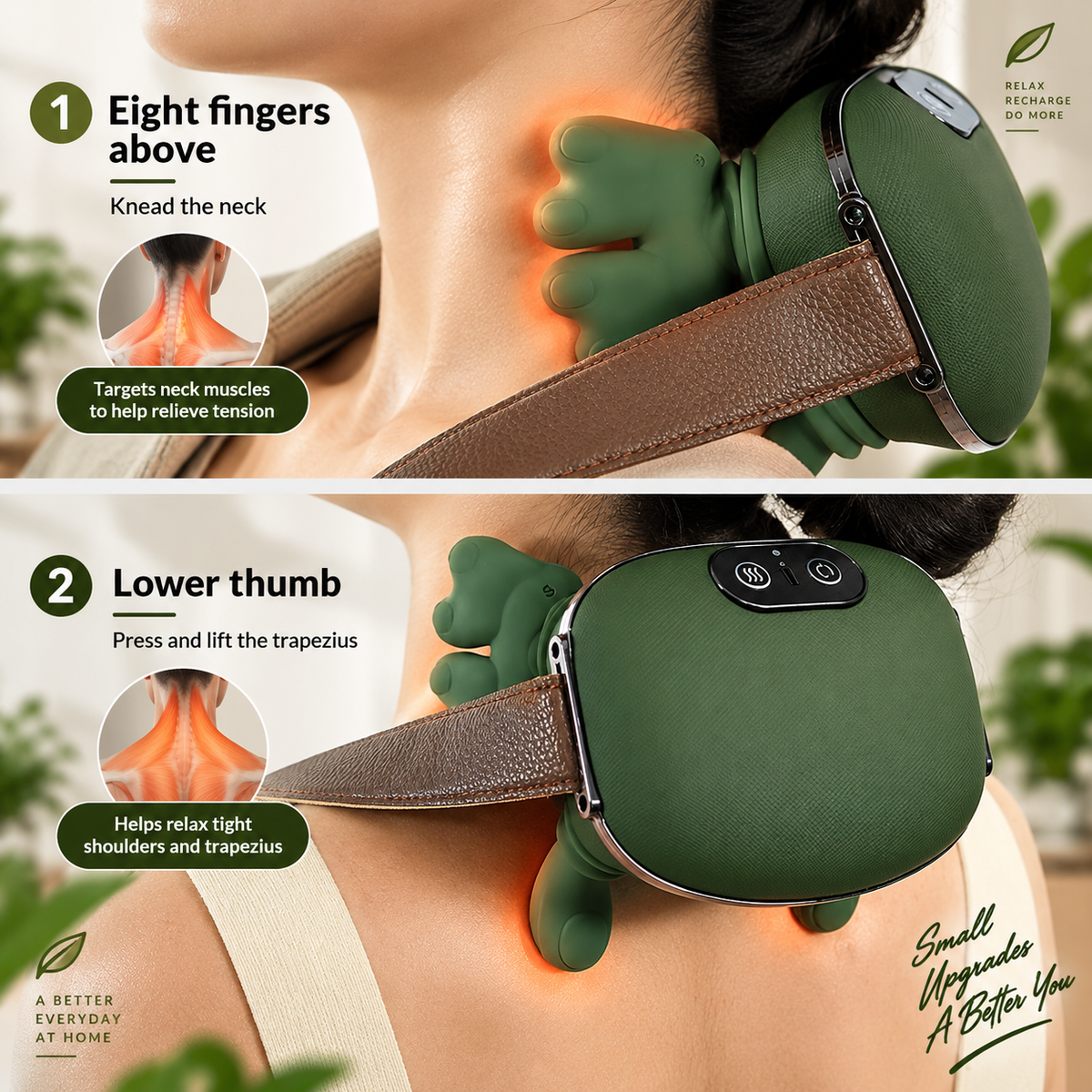 Electric Neck & Shoulder Massager – Kneading Trapezius Relief Device