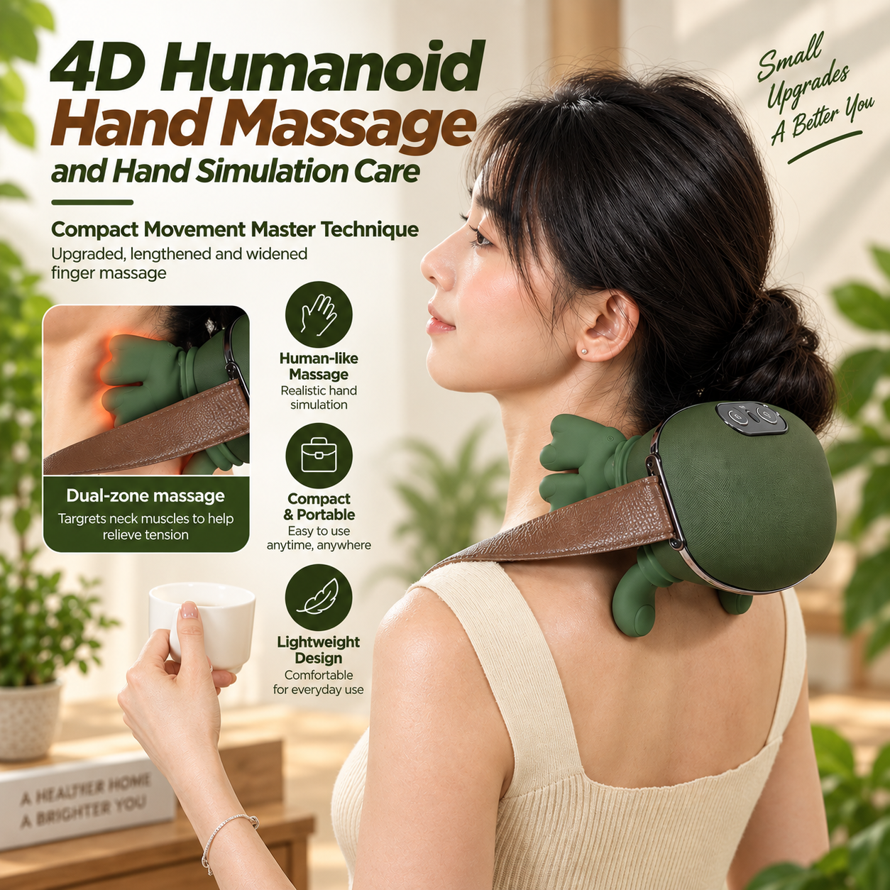 Electric Neck & Shoulder Massager – Kneading Trapezius Relief Device