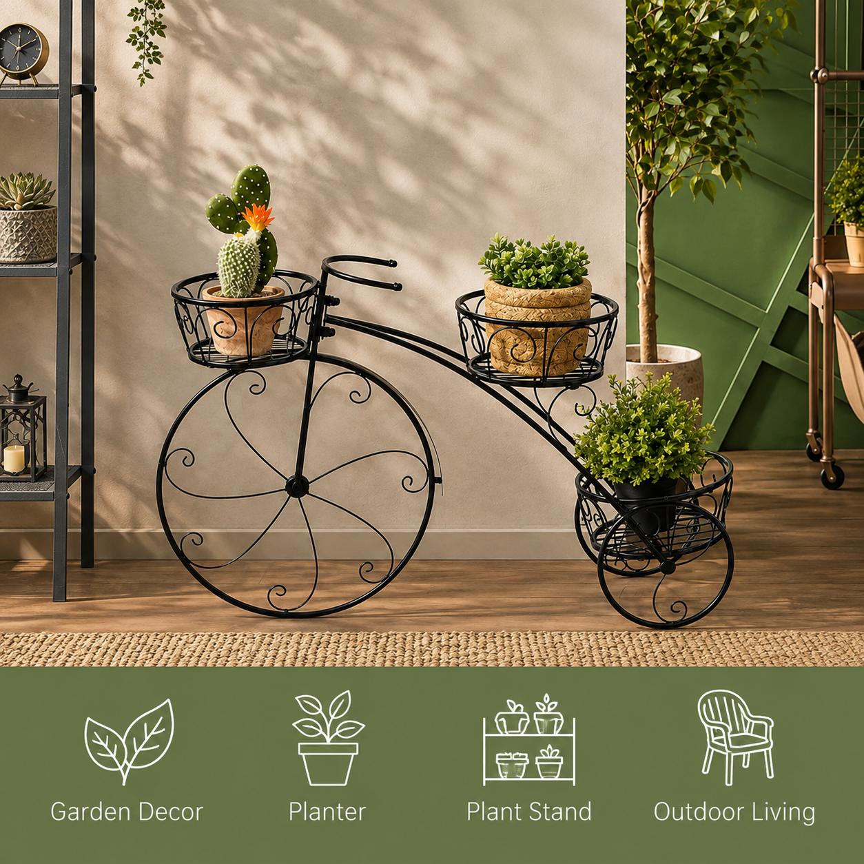 Vintage Parisian Tricycle Plant Stand