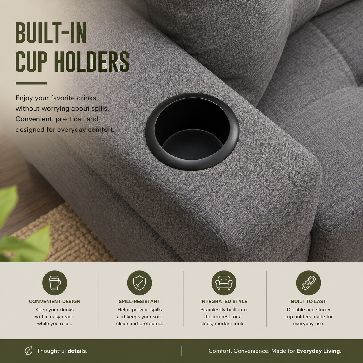 Modern Comfort Fabric Sectional Sofa