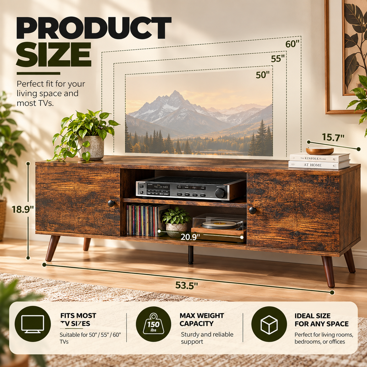 Modern TV Cabinet with Storage – Entertainment Center