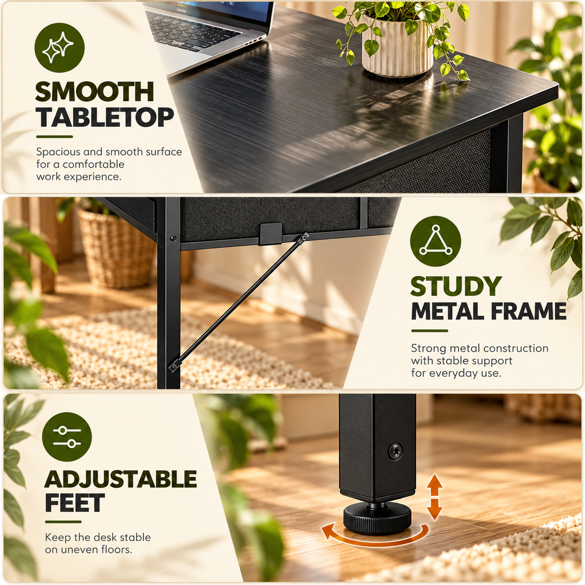 Modern Writing Desk for Home Office & Bedroom