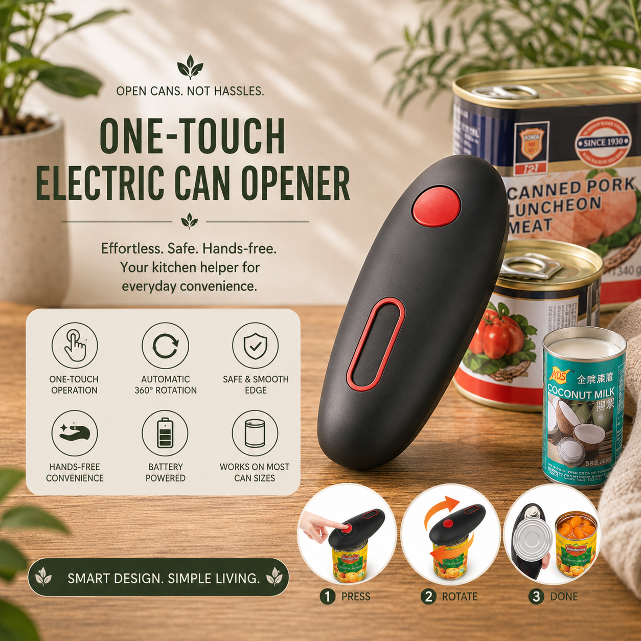 One-Touch Automatic Electric Can Opener