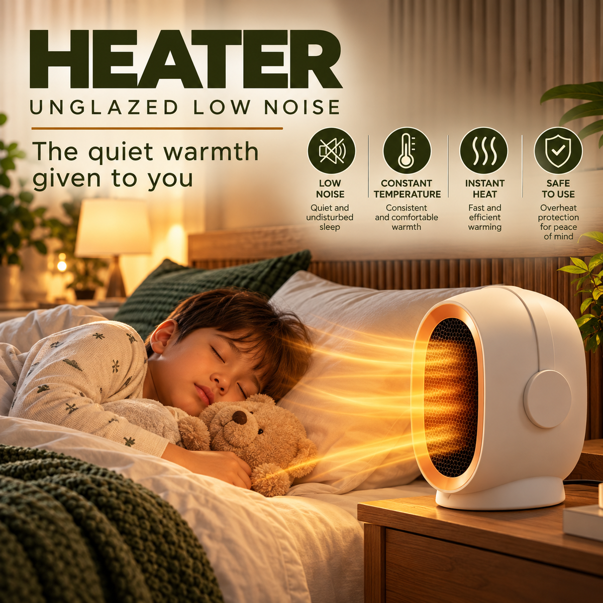 Portable Electric Warm Air Blower – Compact Heating Fan