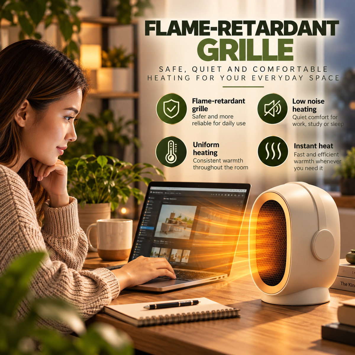 Portable Electric Warm Air Blower – Compact Heating Fan