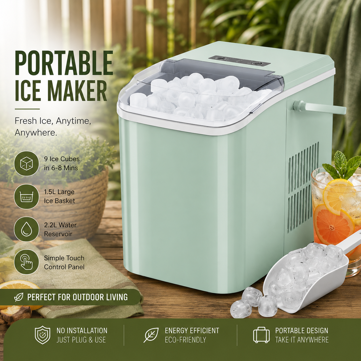 Portable Ice Maker – Fast-Making Countertop Ice Machine