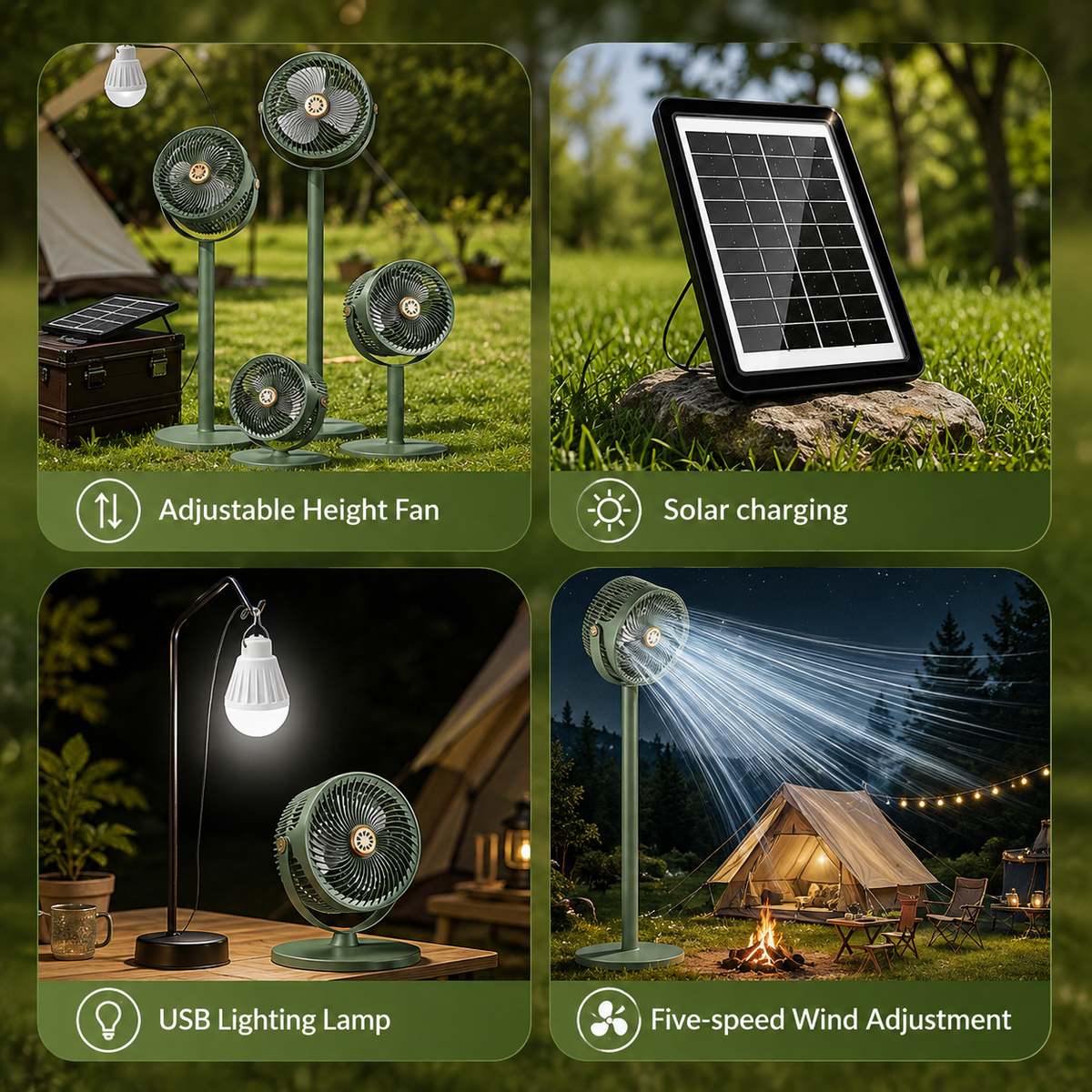 Solar-Powered Outdoor Circulating Fan