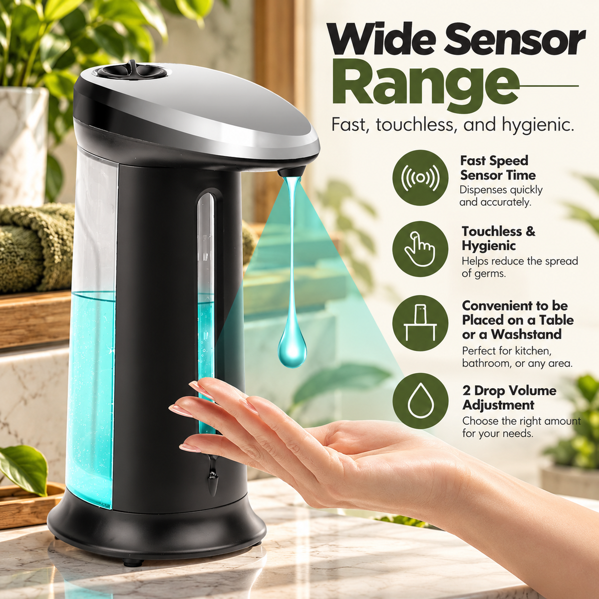 Automatic Touchless Soap Dispenser – 400ML Sensor Hand Soap Dispenser