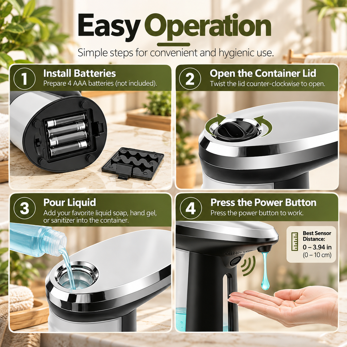 Automatic Touchless Soap Dispenser – 400ML Sensor Hand Soap Dispenser