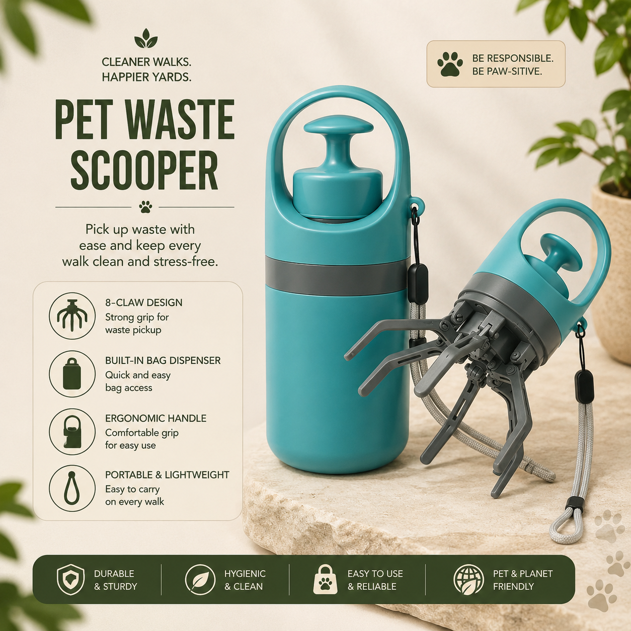 CleanPaws Portable Dog Poop Scooper