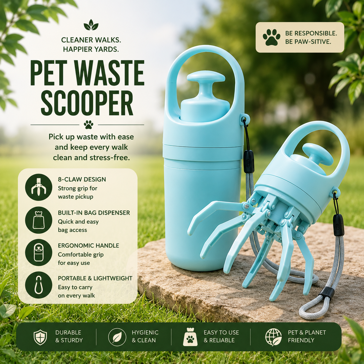 CleanPaws Portable Dog Poop Scooper