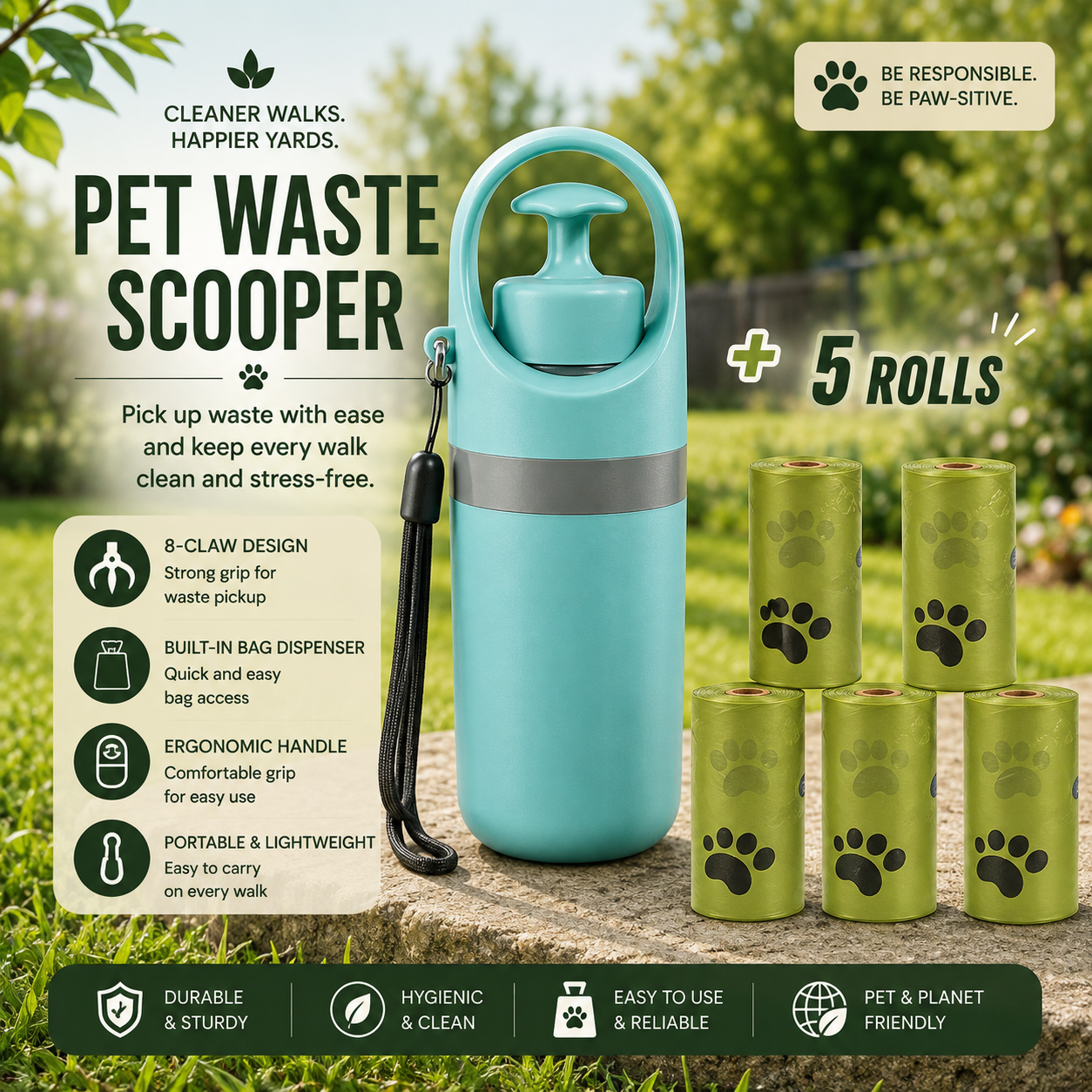 CleanPaws Portable Dog Poop Scooper