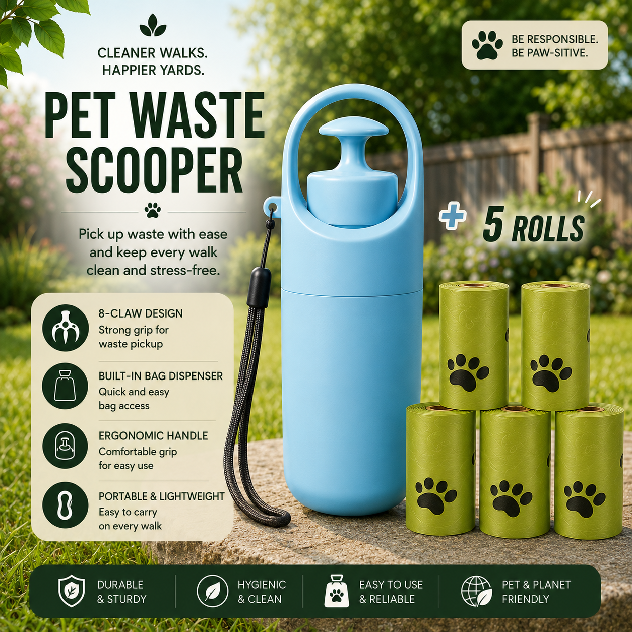 CleanPaws Portable Dog Poop Scooper