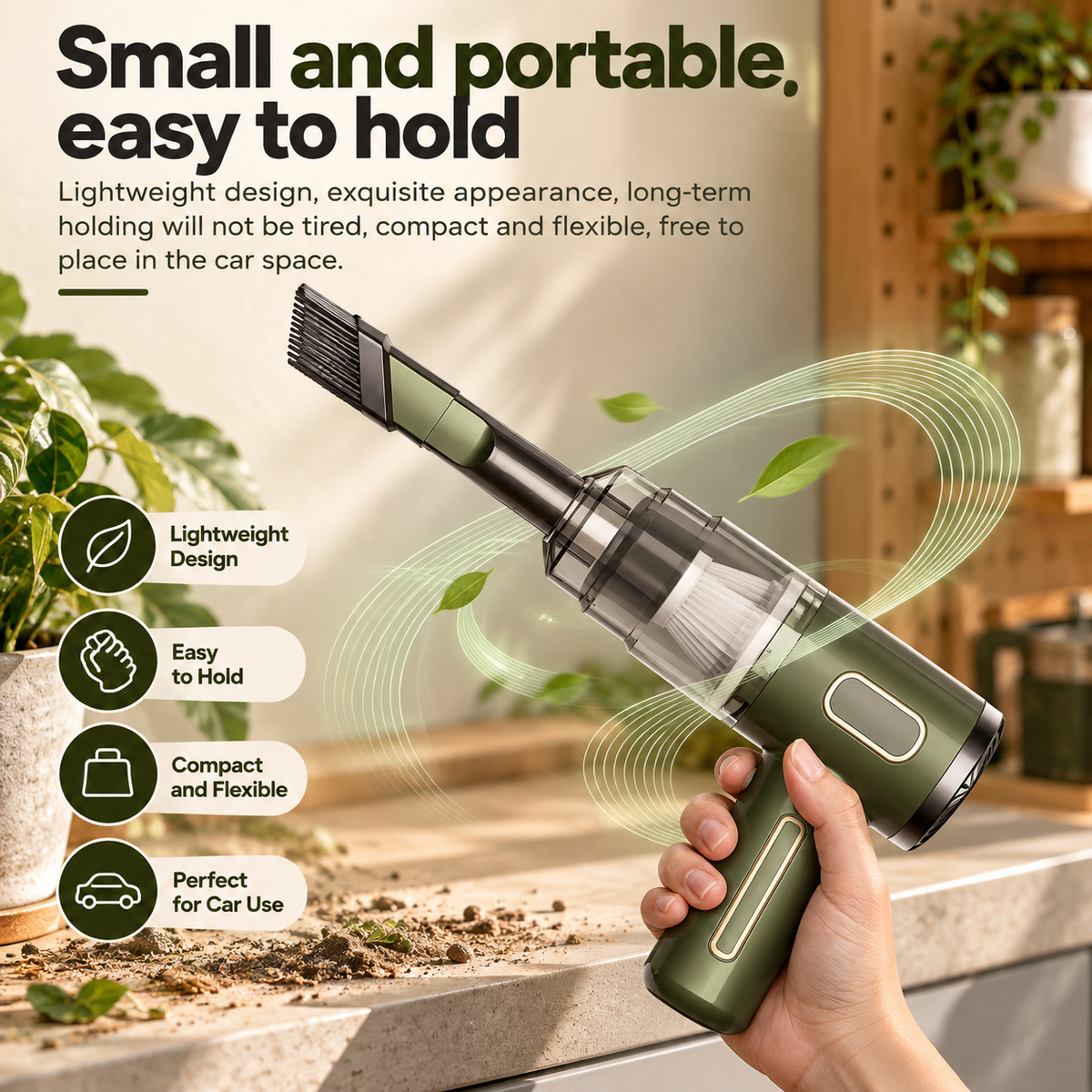 Cordless Handheld Vacuum Cleaner – 29,000Pa Portable Car & Home Cleaning Vacuum