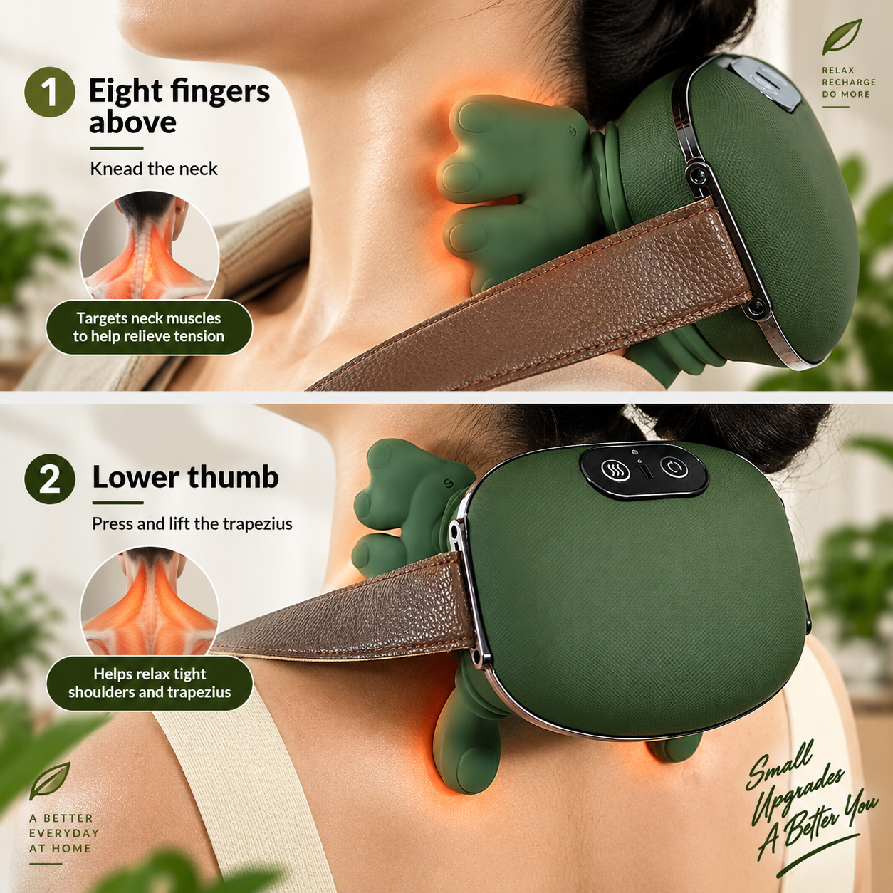 Electric Neck & Shoulder Massager – Kneading Trapezius Relief Device