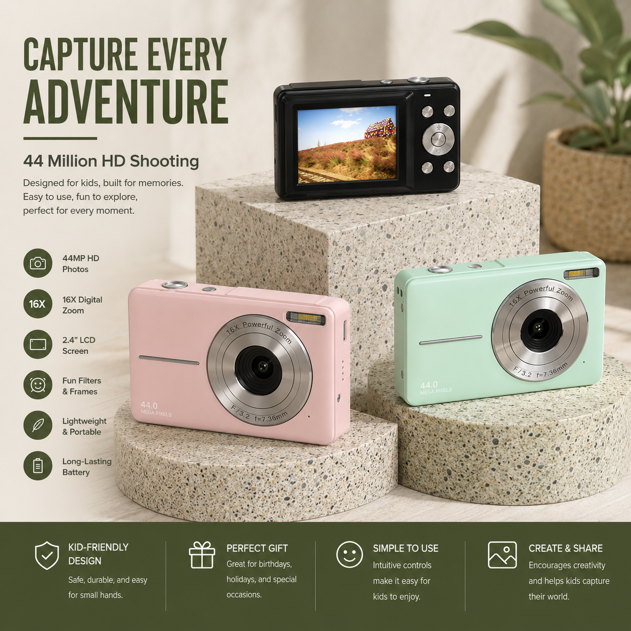 Kids Mini Digital Camera – HD Portable Camera for Boys & Girls