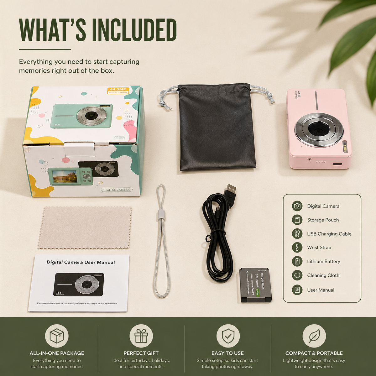 Kids Mini Digital Camera – HD Portable Camera for Boys & Girls