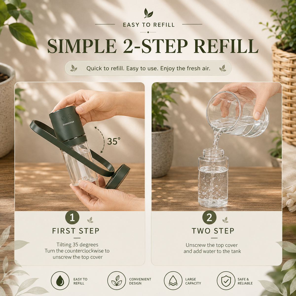 Magic Shadow Portable USB Humidifier with Night Light