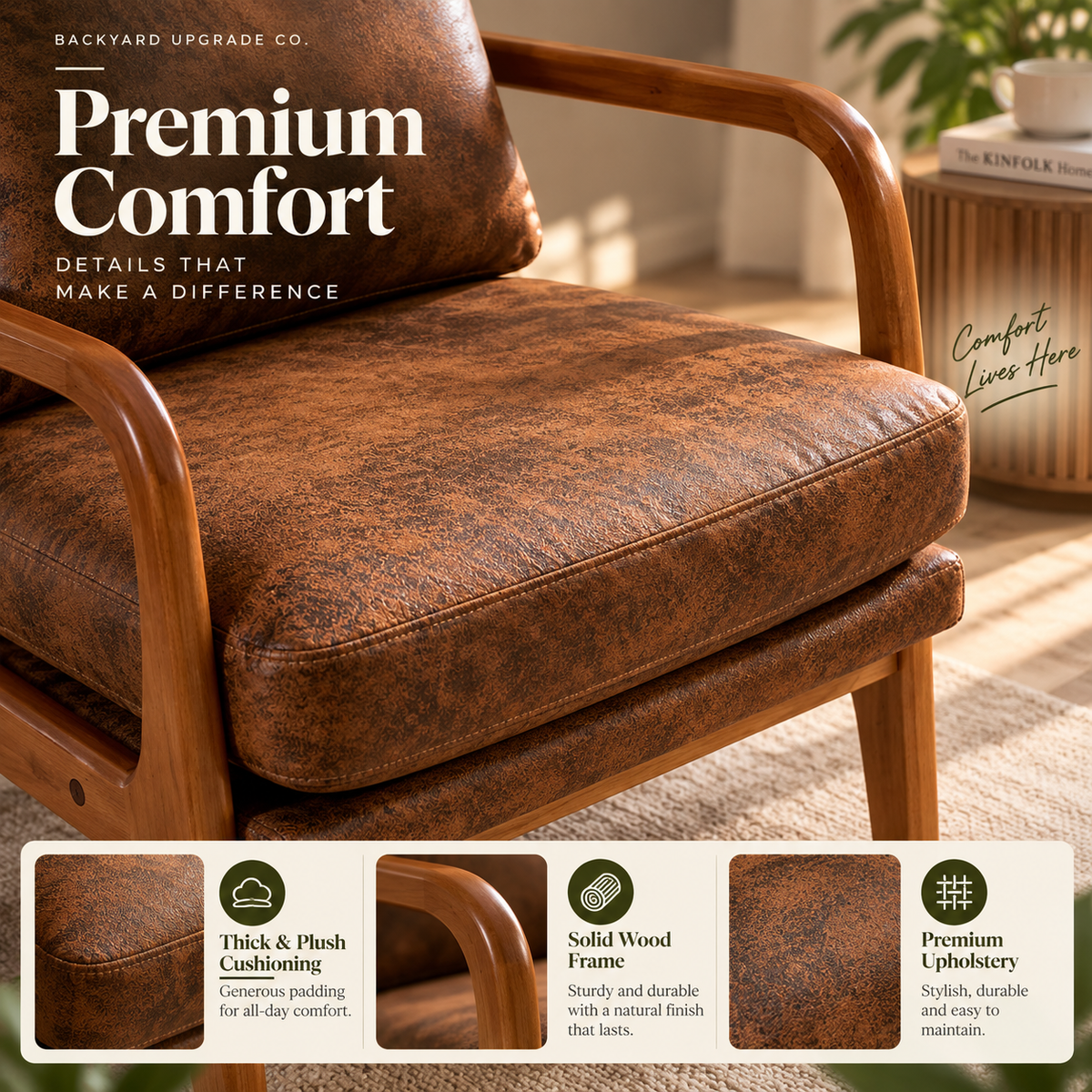 Modern Indoor Lounge Chair – Comfortable Accent Chair for Living Room