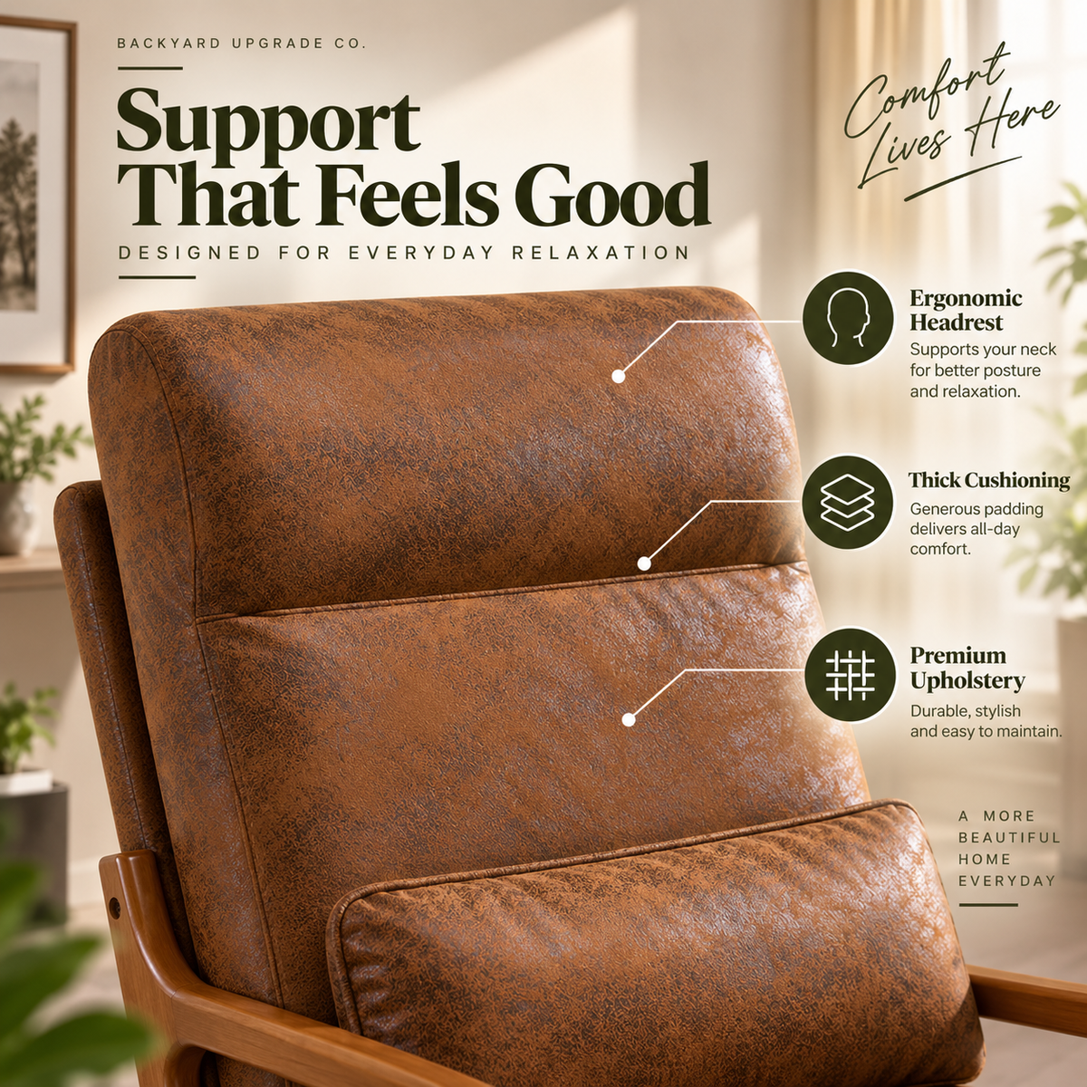 Modern Indoor Lounge Chair – Comfortable Accent Chair for Living Room