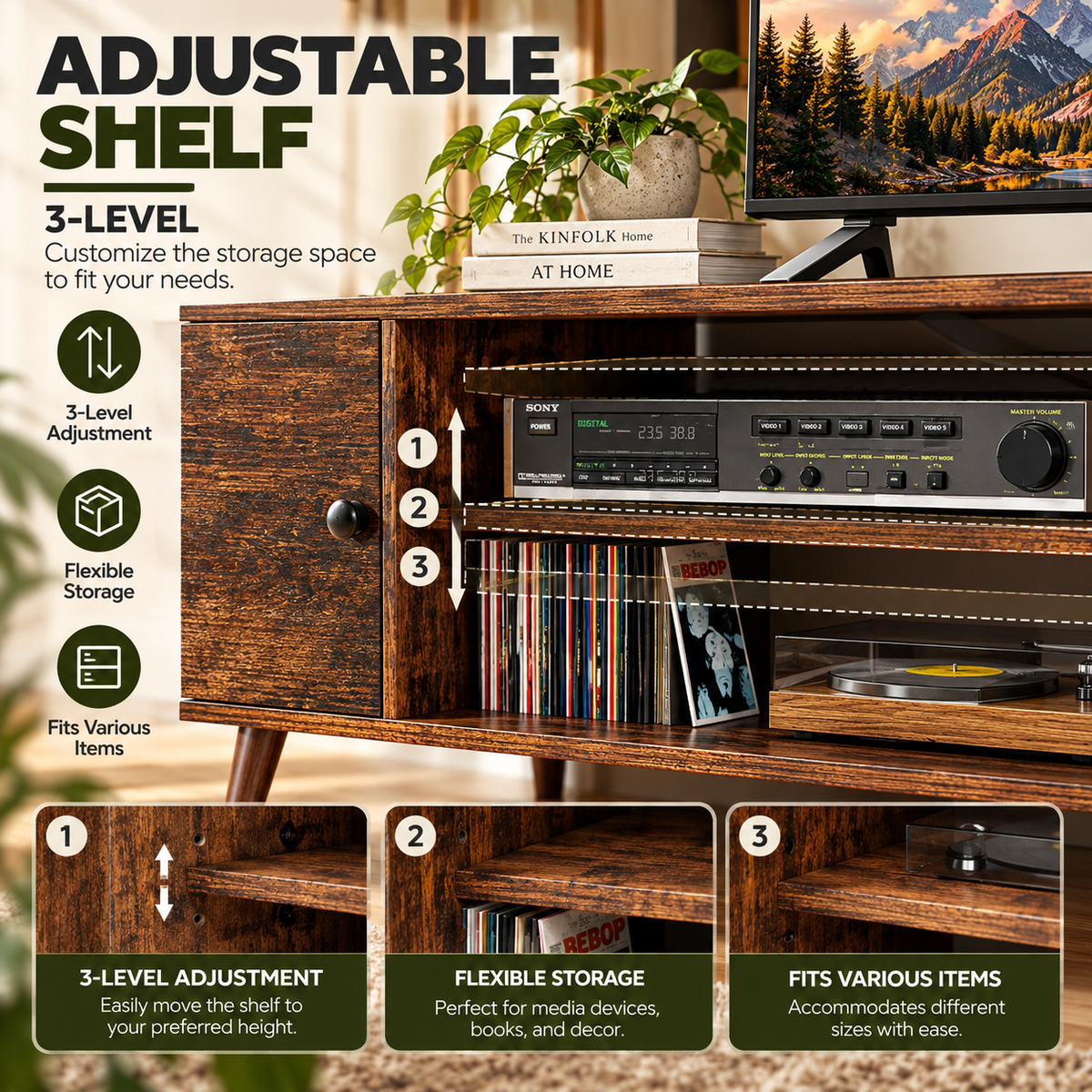 Modern TV Cabinet with Storage – Entertainment Center