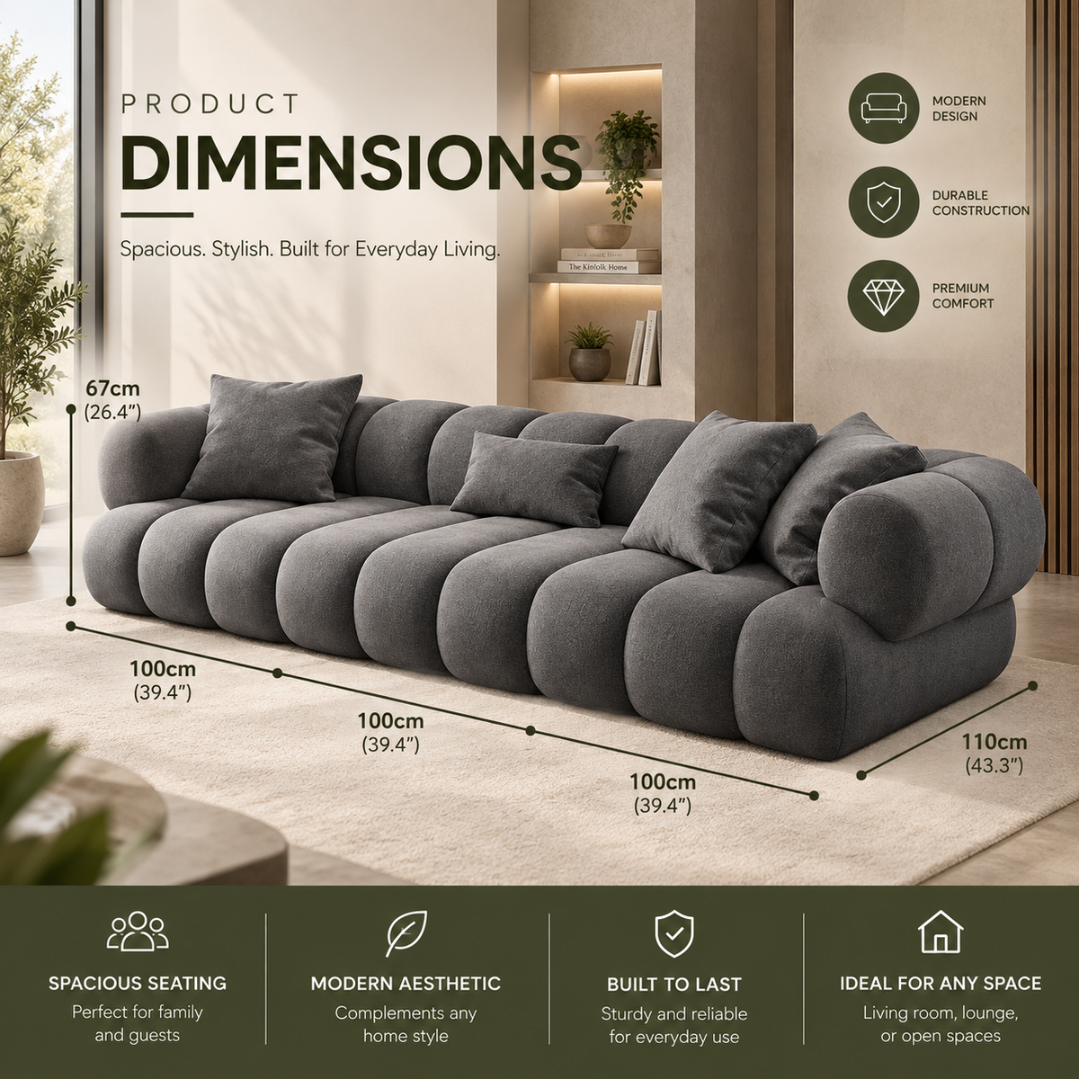 Modern Velvet L-Shaped Modular Sectional Sofa
