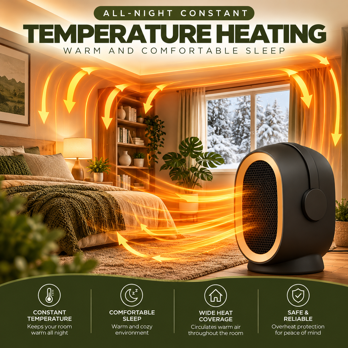 Portable Electric Warm Air Blower – Compact Heating Fan