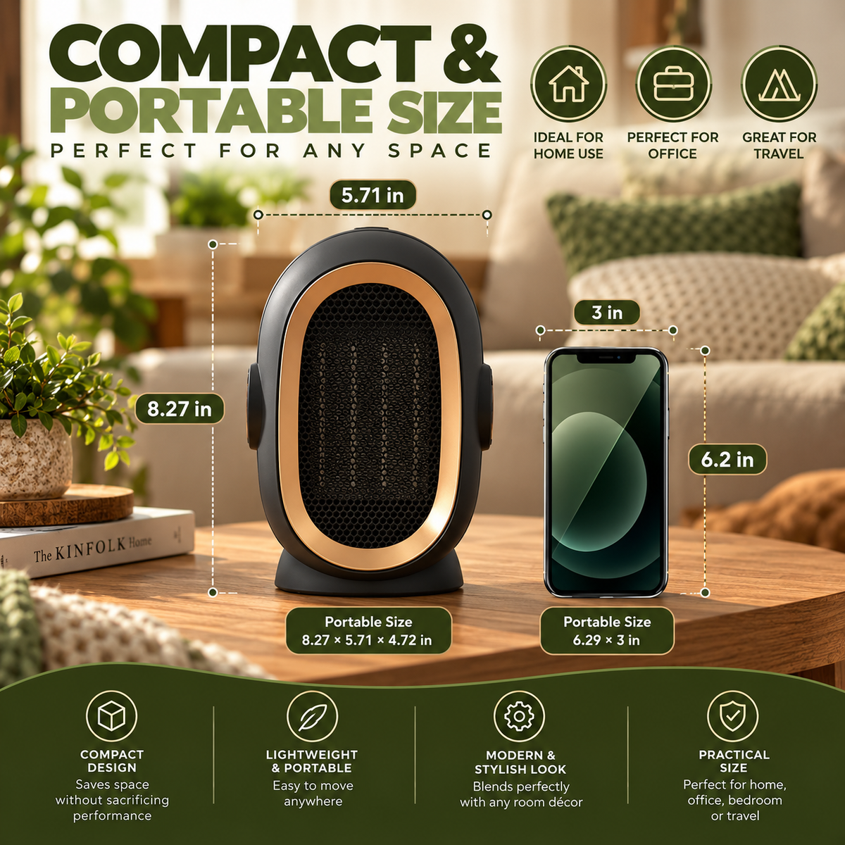 Portable Electric Warm Air Blower – Compact Heating Fan