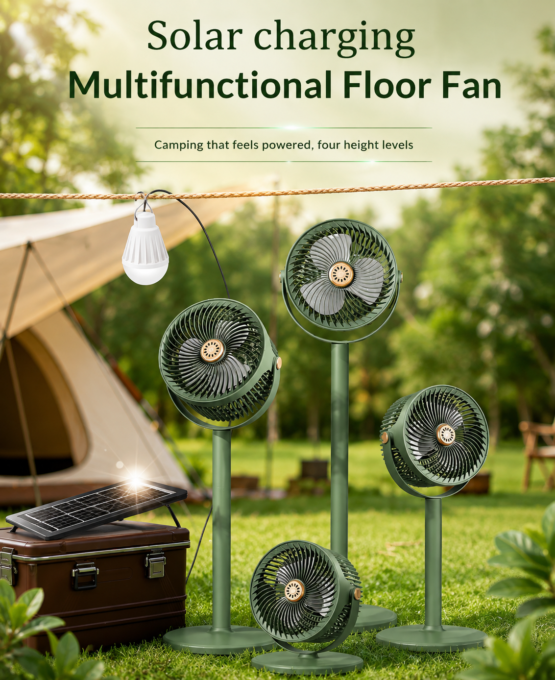 Solar-Powered Outdoor Circulating Fan