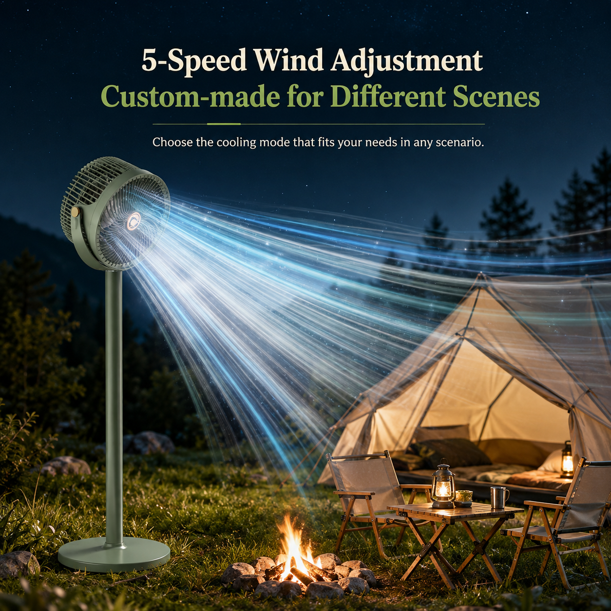 Solar-Powered Outdoor Circulating Fan